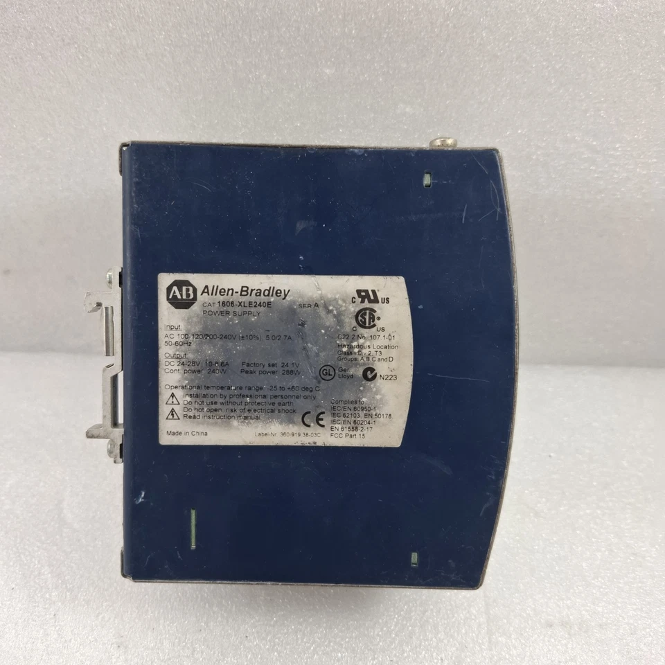 Allen Bradley 1606-XLE240E Series A Power Supply Dc 24V/10A Input Ac100-120/200v